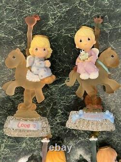 Precious Moments 3 Tier Mirrored Carousel with 12 figurines 2002 Enesco RARE