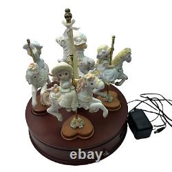 Precious Moments 4004186 PMI 2005 Set Of 4 Horses Carousel Music Box Hand Paint