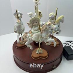 Precious Moments 4004186 PMI 2005 Set Of 4 Horses Carousel Music Box Hand Paint