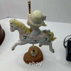 Precious Moments 4004186 PMI 2005 Set Of 4 Horses Carousel Music Box Hand Paint