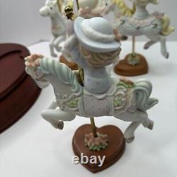 Precious Moments 4004186 PMI 2005 Set Of 4 Horses Carousel Music Box Hand Paint