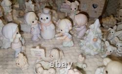 Precious Moments 66 PIECE LOT! Sugarland Village Ice Pond Warming Hut Pre-Owned