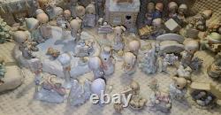 Precious Moments 66 PIECE LOT! Sugarland Village Ice Pond Warming Hut Pre-Owned