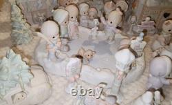Precious Moments 66 PIECE LOT! Sugarland Village Ice Pond Warming Hut Pre-Owned