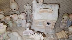 Precious Moments 66 PIECE LOT! Sugarland Village Ice Pond Warming Hut Pre-Owned