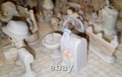 Precious Moments 66 PIECE LOT! Sugarland Village Ice Pond Warming Hut Pre-Owned