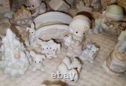 Precious Moments 66 PIECE LOT! Sugarland Village Ice Pond Warming Hut Pre-Owned
