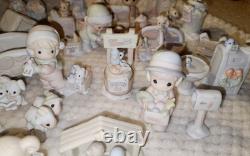 Precious Moments 66 PIECE LOT! Sugarland Village Ice Pond Warming Hut Pre-Owned