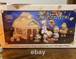 Precious Moments #732494, Fall Festival, 7 Piece Set, Lighted Barn, With Box