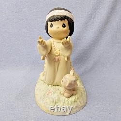 Precious Moments 9 A PRAYER WARRIOR'S FAITH CAN MOVE MTNS 354414 Squaw Papoose