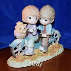 Precious Moments ALL FOR THE LOVE OF YOU ON A BICYCLE BUILT FOR TWO 920025 HUGE