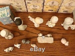 Precious Moments Addition to the Mini Nativity figurines Lot of 8, + Bunnies fig