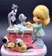 Precious Moments Adorable Cat Lover Girl Playing Kittens Sink? Christmas Gift