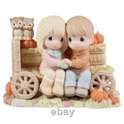Precious Moments Autumn Couple Figurine Falling Into Fun 6in Bisque 221022 New