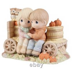Precious Moments Autumn Couple Figurine Falling Into Fun 6in Bisque 221022 New