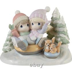 Precious Moments Away We Go In The Snow Limited Edition Bisque Porcelain Figu