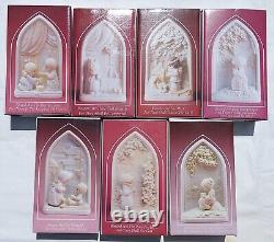 Precious Moments Beatitudes (1 thru 7) RARE Chapel Exclusives, NIB, 1991-94, Nice