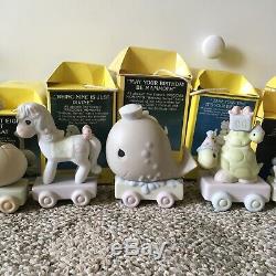 Precious Moments Birthday Train Complete Set! All 18 Pieces & Boxes, Great Cond