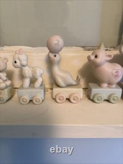 Precious Moments Birthday Train Set 1-10 With Birthday Club And Baby Pc. 12 Pc