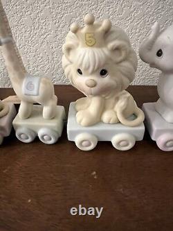Precious Moments Birthday Train Set Of 10 Pic Lead +Baby- 8 Years Old withBoxes