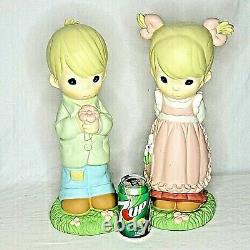Precious Moments Boy Girl Statues Figurines 17 Couple 2718 2719 Tall Vintage
