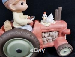 Precious Moments Bringing In The Sheaves Musical Tractor #5230 SIGNED RARE