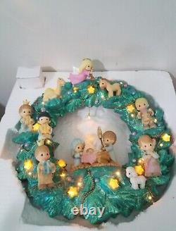 Precious Moments By Enesco 2005 Light Up Christmas Nativity Wreath Hard to Find