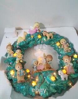 Precious Moments By Enesco 2005 Light Up Christmas Nativity Wreath Hard to Find
