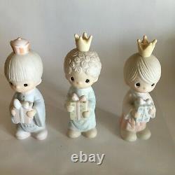 Precious Moments COME LET US ADORE HIM 29pc Nativity Set/Creche Porcelain EC