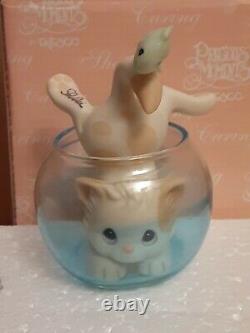 Precious Moments Cat Fishbowl Signed Fujioka Figurine # 358959Catch Ya Later