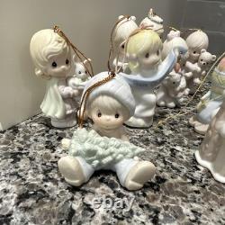 Precious Moments Ceramic Hanging Christmas Ornament Lot 1992 MPN 96