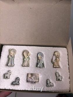 Precious Moments Christmas 9 Piece Nativity Set + Three Wise Men with boxes