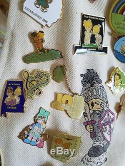 Precious Moments Collector's Club Member Pin Collection Vest Vintage Enesco Lot