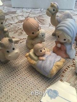 Precious Moments Come Let Us Adore Him 810013 Miniature Nativity Set Rare
