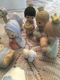 Precious Moments Come Let Us Adore Him 810013 Miniature Nativity Set Rare