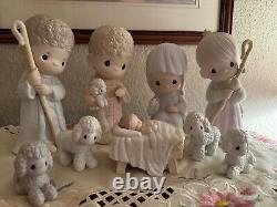 Precious Moments- Come Let Us Adore Him 9-pc Set 9-10 Tall Nativity Set #104523