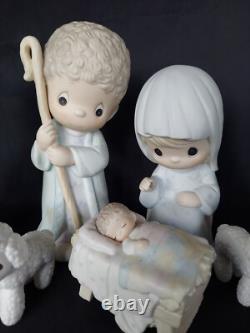 Precious Moments- Come Let Us Adore Him 9-pc Set 9-10 Tall Nativity Set #104523