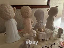 Precious Moments- Come Let Us Adore Him 9-pc Set 9-10 Tall Nativity Set #104523
