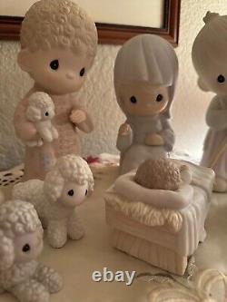 Precious Moments- Come Let Us Adore Him 9-pc Set 9-10 Tall Nativity Set #104523