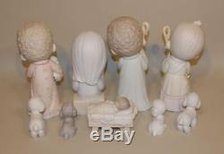 Precious Moments Come Let Us Adore Him Complete Set of 9 104523 LARGE Nativity