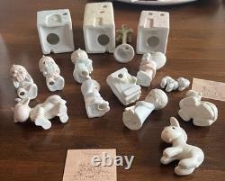Precious Moments Come Let Us Adore Him Nativity Set & Buildings E2387 E2395