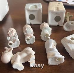 Precious Moments Come Let Us Adore Him Nativity Set & Buildings E2387 E2395