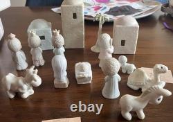 Precious Moments Come Let Us Adore Him Nativity Set & Buildings E2387 E2395