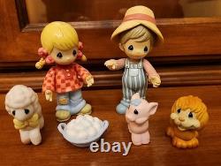 Precious Moments Country Lane Farmer Wife Animal Collection Set Of Six 2002 Rare