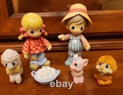 Precious Moments Country Lane Farmer Wife Animal Collection Set Of Six 2002 Rare
