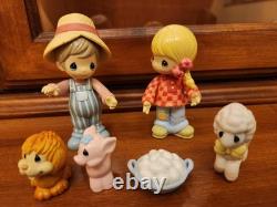 Precious Moments Country Lane Farmer Wife Animal Collection Set Of Six 2002 Rare