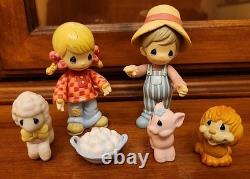 Precious Moments Country Lane Farmer Wife Animal Collection Set Of Six 2002 Rare