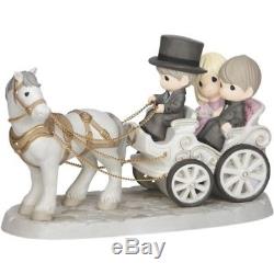 Precious Moments Couple in Carriage with Horse and Driver, New in Box, 143014