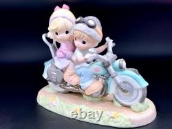 Precious Moments Couple on Motorcycle Figurine Love Ride Mint Pastel Collectible Precious Moments Couple on Motorcycle Figurine Love Ride Mint Pastel Collectible