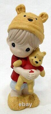 Precious Moments Disney 2015 Winnie the Pooh Boy with Hat 5 Porcelain Figurine